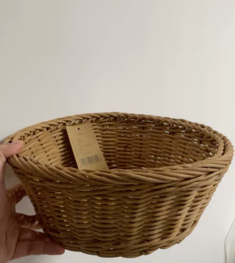 零食收纳盒 收纳筐藤编  藤编面包篮 40...
