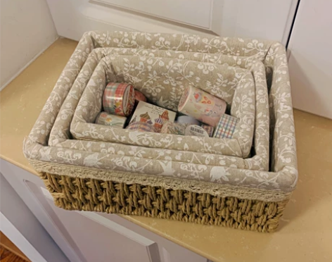 桌面收纳盒化妆品，钥匙零食多功能杂物收纳藤...