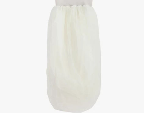 一字肩抹胸连衣裙白色网纱仙女裙盐系可甜夏季...