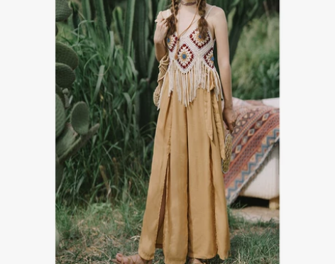 海边度假风防晒长裤雪纺高腰垂感阔腿裤大西北...