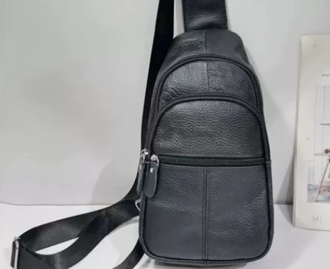 胸包男真皮单肩包斜挎包头层牛皮背包男士包包...
