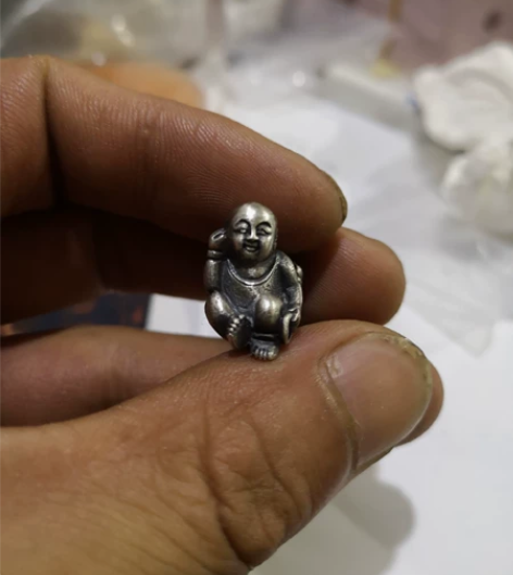 石雀金工精工四喜童子珠串配饰。 实心930...