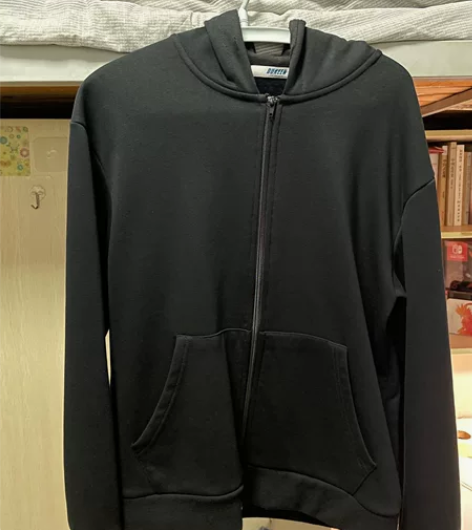 连帽加绒卫衣男 纯黑 尺码 M