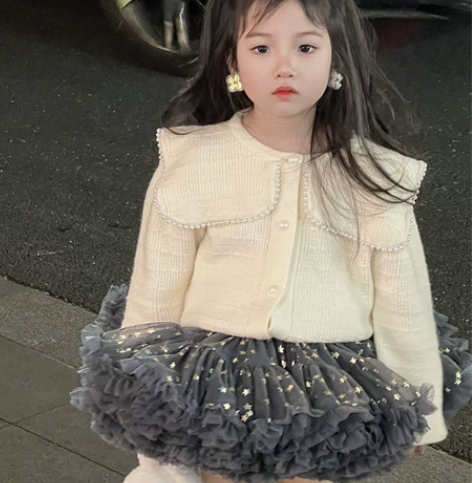 女童星星款二代甜美公主风可爱网纱蓬蓬裙半身...