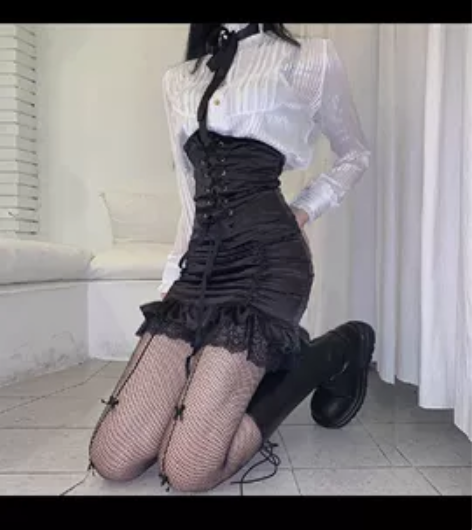 全新纯欲风超高腰半身裙秋季包臀裙短裙辣妹穿...
