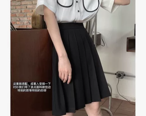 媌老板 『百褶中裙』MIAOLAB 黑色高...