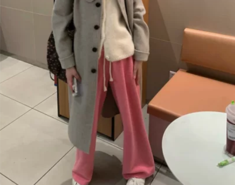 uungchuuu 22FW 粉白条纹慵懒...