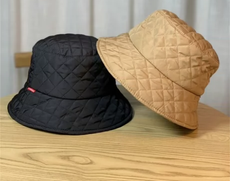 超轻羽绒棉菱格渔夫帽男女同款秋冬季保暖韩版...