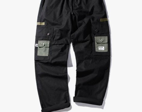 直筒工装裤男潮牌宽松余文乐港风 感兴趣的话...