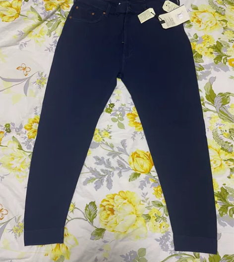 包邮全新levis李维斯针织深蓝色高弹力牛...