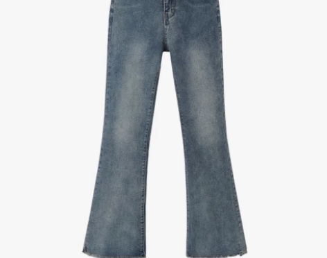 美式复古微喇叭牛仔裤女2022冬季新款爆款...