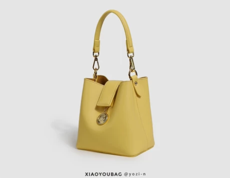 小优家包包 HOYOZI 香草黄迷你水桶包...