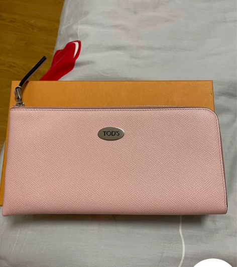 Tods专柜正品女士长款钱包 粉红色,牛皮...