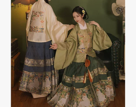 玉兔望月 清水溪汉初原创 汉服女装织金补服...