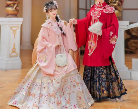 汉旭鹿迎媄玥明制汉服女全套织金妆花马面裙斜...