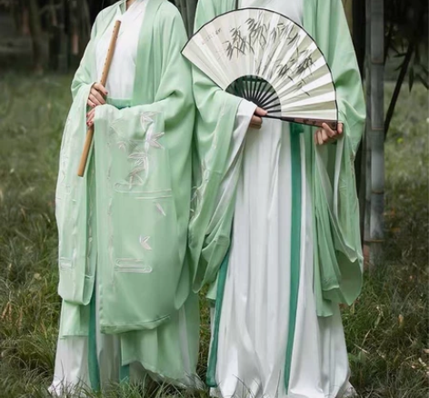 柒邑丹青·墨客原创魏晋风汉服女交领齐腰襦裙...