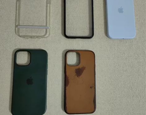 iPhone12手机保护壳5枚,深绿硅胶和...