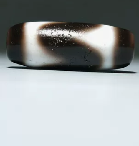 黑砂高糯虎牙天珠，老一代大师古法手工打磨，...