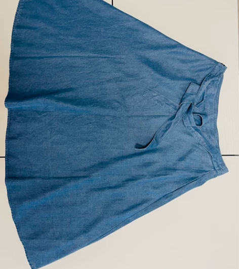 外贸纯棉牛仔A型中裙半裙 腰围70cm 裙...