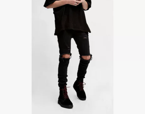 HS高品质Destroyed Pants百...