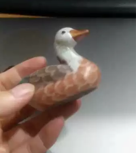 全手工彩绘木雕，80年代出口木头鸭子。可当...