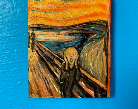 《呐喊》-致敬蒙克 木质手工冰箱磁贴、家居...