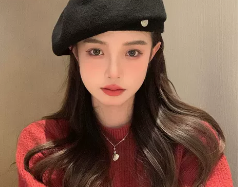 【我的头不圆】羊毛毛呢贝雷帽女秋冬2022...