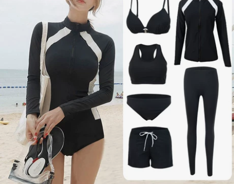 韩国情侣潜水服女分体水母衣男士防晒冲浪浮潜...