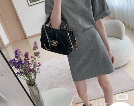 MUKOK灰色小个子连衣裙女夏季2021新...