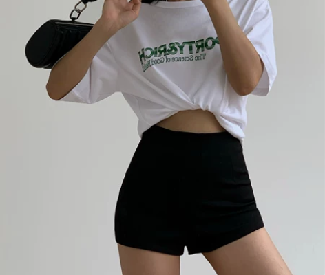 HUYIFAN黑色辣妹短裤女2021夏季新...