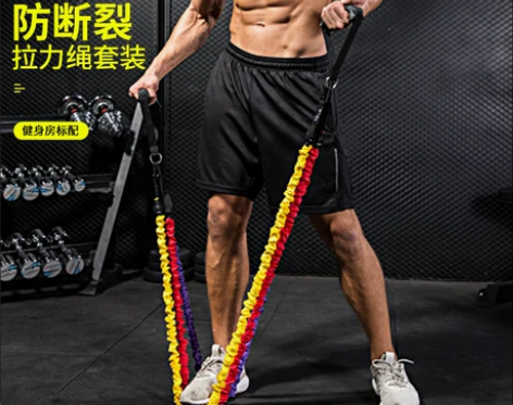 高弹力一字拉力绳男健身女器材阻力瘦手臂训练...
