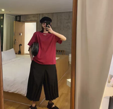 MONA 阔腿裤女高腰垂感夏季薄款显瘦百搭...