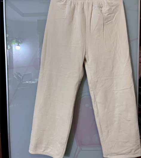 杏色加绒阔腿裤，M码，摘吊牌仅试穿，售出不...