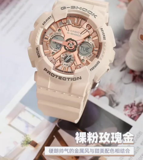 卡西欧粉色手表 表带有一点脏，自己不会处理...