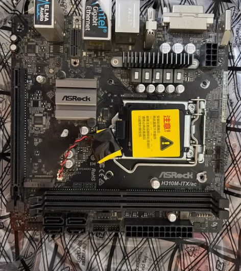 华擎h310itx主板，主板正常使用，无坏...
