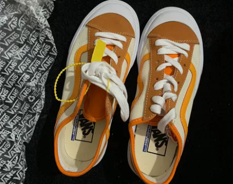 vans橘子汽水低帮帆布鞋全新37码 圆头...