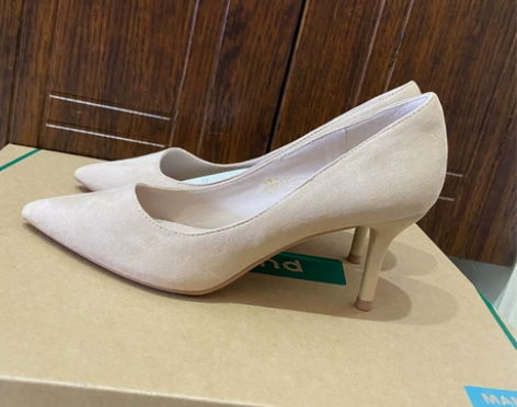 honeyGIRL气质尖头裸色高跟鞋女细跟...