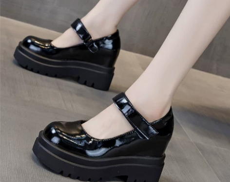 小皮鞋女英伦风2021春秋新款高跟玛丽珍女...