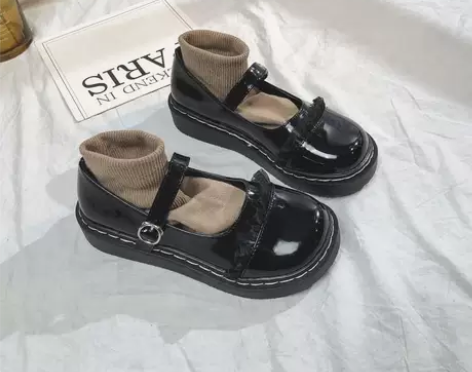 日系小皮鞋女学生jk英伦娃娃鞋浅口软妹少女...