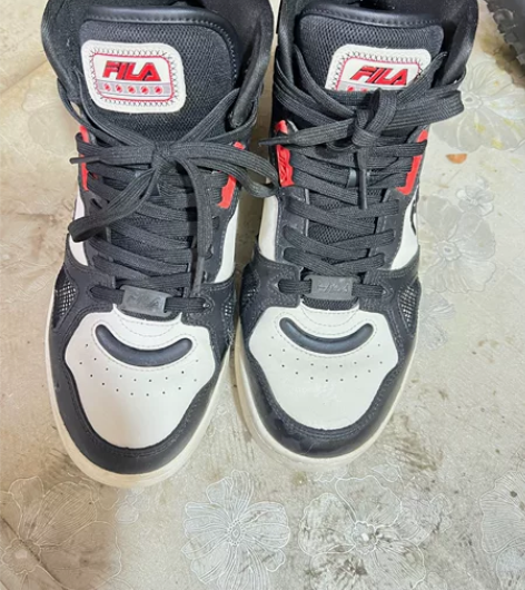 FILA斐乐篮球鞋男2021秋冬高帮防滑板...