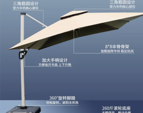 遮阳伞户外庭院伞室外大太阳伞摆摊防晒罗马伞...