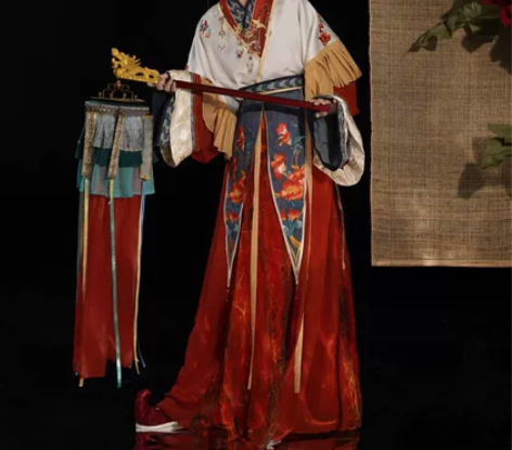 全新直出！！琴挑原创汉服【石榴花神】红色晋...