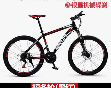 菲利普自行车 山地车一体轮21速变速山地自...