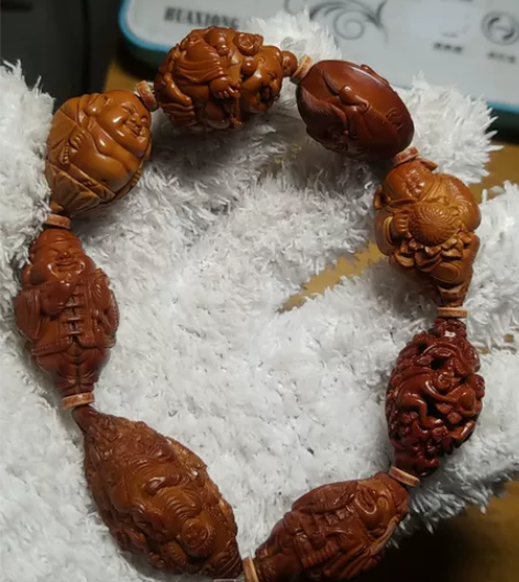 橄榄核单籽多宝手串，分别是皙俨老师的五子弥...