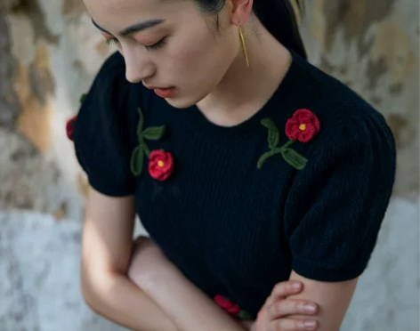 法式裙 连衣裙法式Fabrique 立体玫...