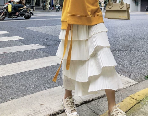 2020春季新款网纱蛋糕裙女松紧腰公主裙韩...