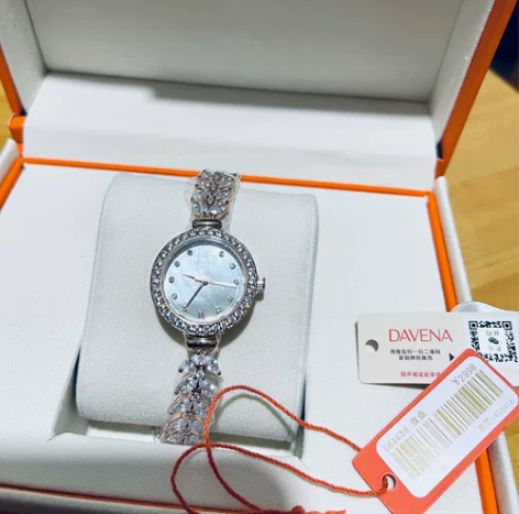 DAVENA蒂玮娜美人鱼手表女款链条小表盘...