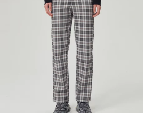 【38活动价】美特斯邦威格纹休闲裤女202...