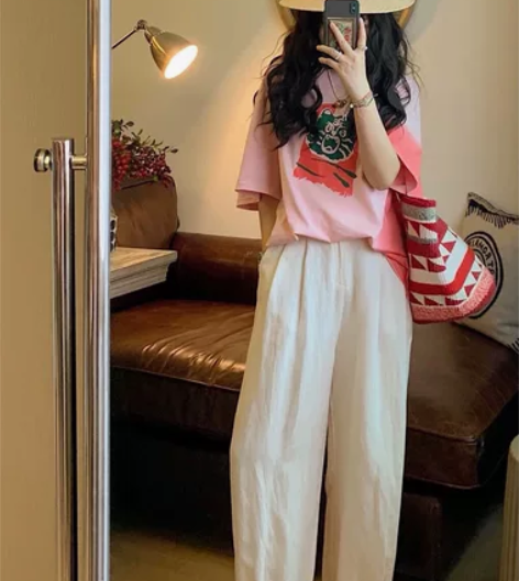 棉麻裤，全新正品，米白色、卡其色，不透。 ...