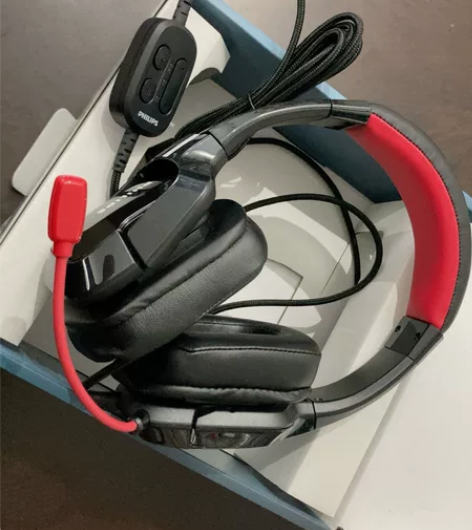 飞利浦usb耳机TAGH401，拆开包装试...